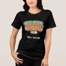 Retro Lärarläge På Anpassad T-Shirt | Groovy Baksi