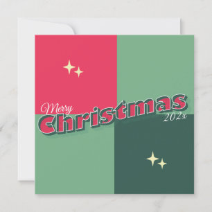 Retro Large Brev-julfotoport Kort