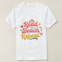 Retro Läs Strand Repetera Sommar Bokälskare T Shirt