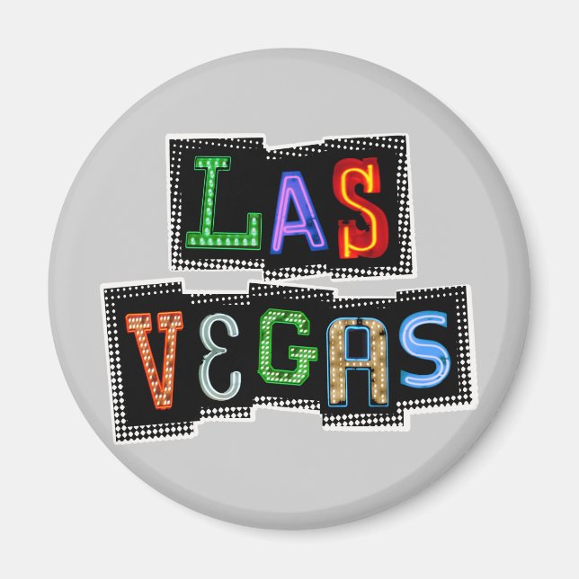 Retro Las Vegas Neon Magnet (Framsidan)