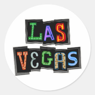Retro Las Vegas Neon Runt Klistermärke