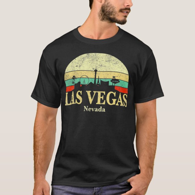 Retro Las Vegas Nevada Vegas Strip Sin City T Shirt (Framsida)
