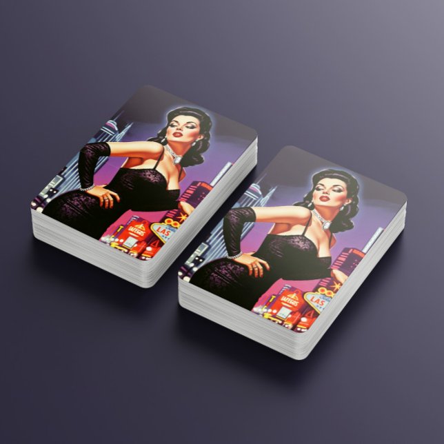 Retro Las Vegas Pin-up Casinokort (Skapare uppladdad)