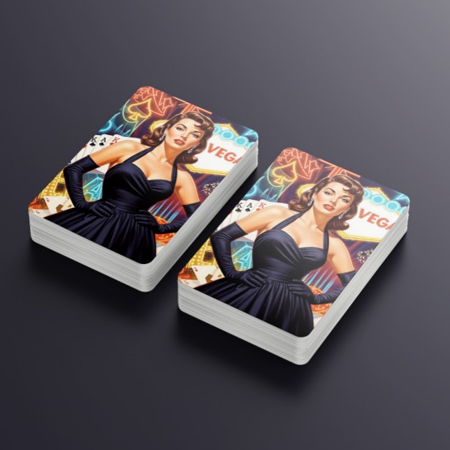 Retro Las Vegas Pin-up Casinokort (Skapare uppladdad)