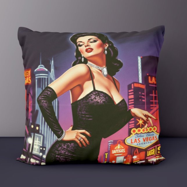 Retro Las Vegas Pin-up Kudde (Skapare uppladdad)