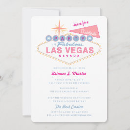 Retro Las Vegas Sign Bachelorette Party Inbjudningar