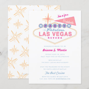Retro Las Vegas Sign Bachelorette Party Inbjudningar