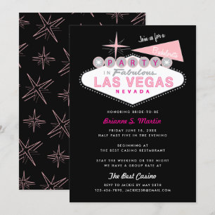 Retro Las Vegas Signera Bachelorette Party-inbjuda Inbjudningar