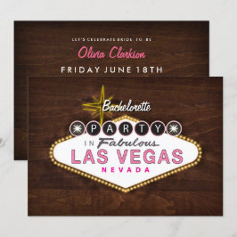 Retro Las Vegas Signera Bachelorette Party-inbjuda Inbjudningar