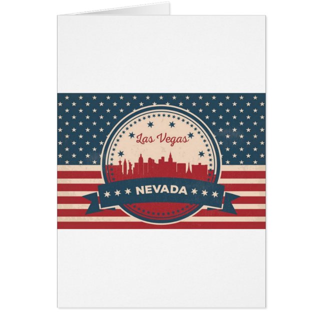 Retro Las Vegas Skyline Hälsningskort (Framsidan)