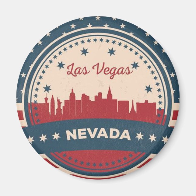 Retro Las Vegas Skyline Magnet (Framsidan)