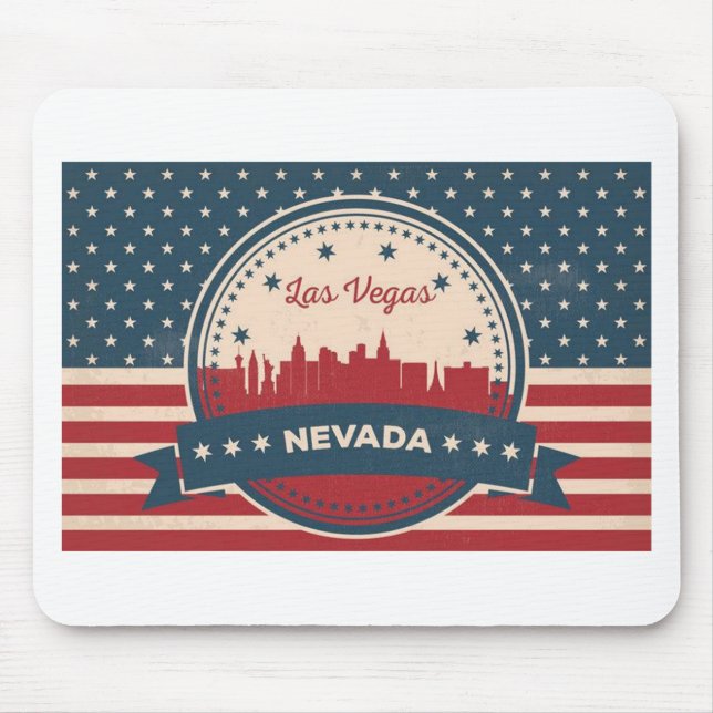 Retro Las Vegas Skyline Musmatta (Framsidan)