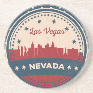 Retro Las Vegas Skyline Underlägg Sandsten