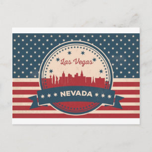 Retro Las Vegas Skyline Vykort