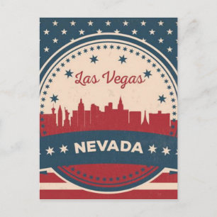 Retro Las Vegas Skyline Vykort