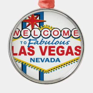 Retro Las Vegas undertecknar Julgransprydnad Metall