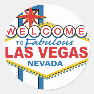 Retro Las Vegas undertecknar Runt Klistermärke