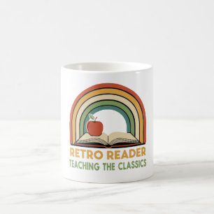 Retro Läsare Undervisar i Klassikerna Vintage 70 Kaffemugg