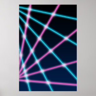 Retro Laser Beam School Porträtt Photo BackDrop Poster