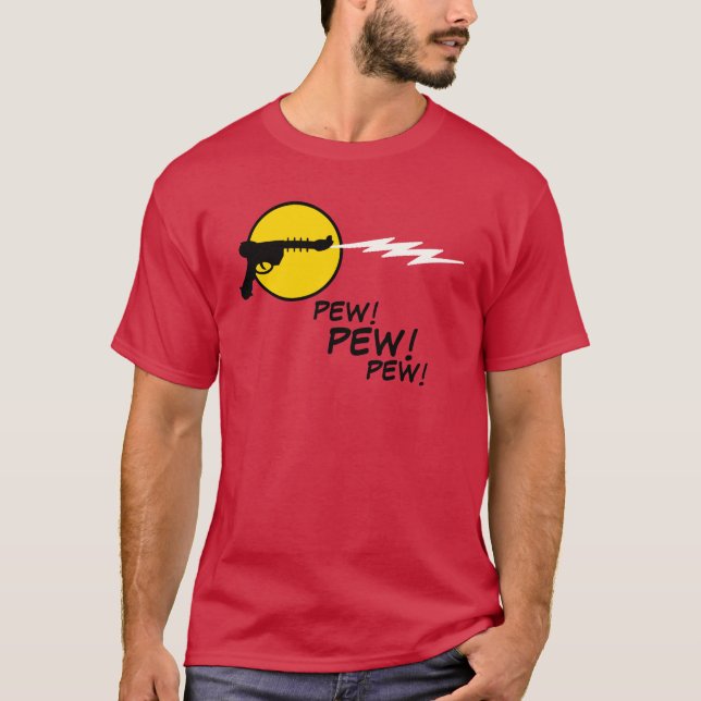 Retro laser gun scifi-främmande pistolskjorta tee (Framsida)
