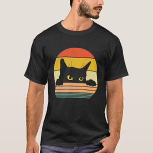 Retro läskig katt kuslig svart katt 60-70-tal Hall T Shirt