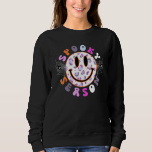 Retro läskig säsong Glad ansikte leopardmönster T Shirt