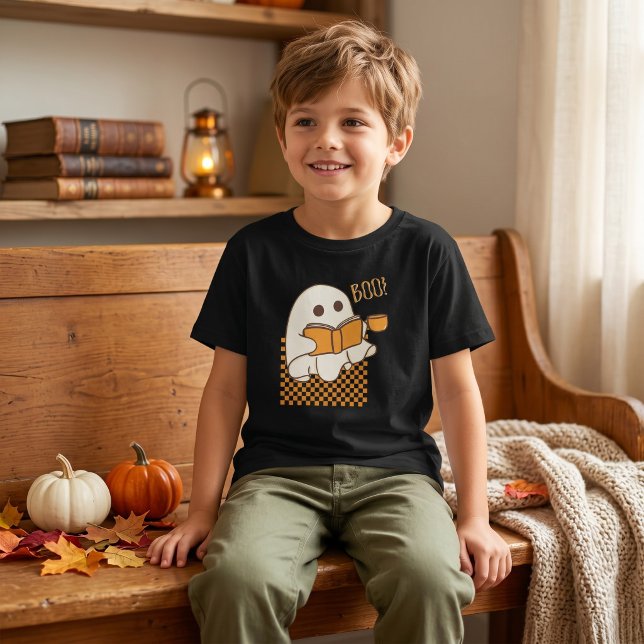 Retro läskig söt spökhalloween t shirt (Retro Spooky Cute Ghost Halloween T-Shirt
)