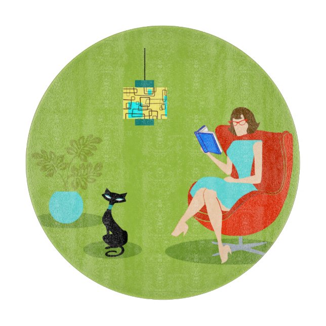 Retro Läsning av kvinnans skärningsport (Framsidan)