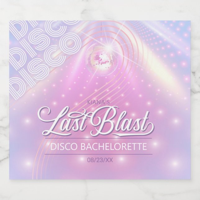 Retro Last Blast Disco Bachelorette v2 ID928 (Enkel etikett)