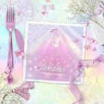 Retro Last Blast Disco Bachelorette v2 ID928 Pappersservett<br><div class="desc">Elegant anpassningsbar Disco Bachelorette papper napkin-design i vacker gradient färg från lavender till periwinkle och rosa med funky disco boll, glamoröst retro-typsnitt och gnistrande Disco ljus-bakgrund. Denna snyggt, sofistikerade utformning är lätt anpassad till alla speciella middags- och/eller dansarrangemang. Sök i ID928 om du vill se andra produkter i den här...</div>