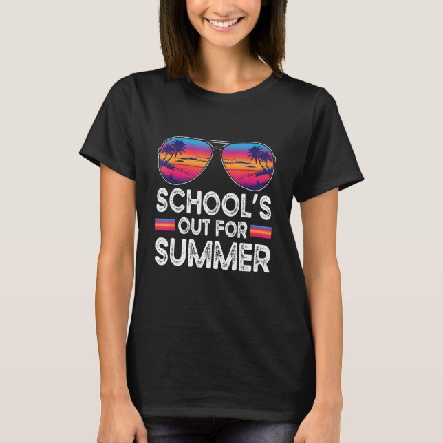 Retro Last Day Of School Schools Out For Summer T Shirt (Framsida)