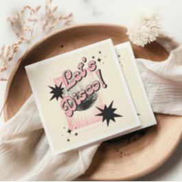 Retro Låt oss Disco Birthday-bakgrund Pappersservett