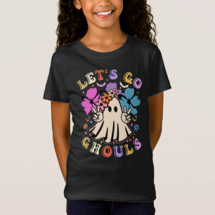 Retro Låt oss Go Ghouls Cute Halloween Ghost T Shirt