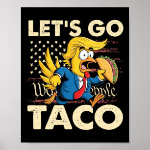 Retro Låt oss Go Taco Funny Låt oss Gå Taco För ma Poster