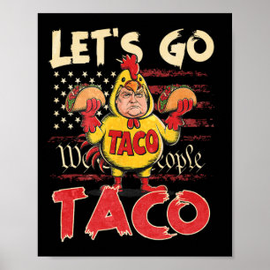 Retro Låt oss Go Taco Shirt Funny Låt oss Sök efte Poster