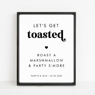 Retro Låt oss Hämta TostMarshmallow Bröllop-tecken Poster