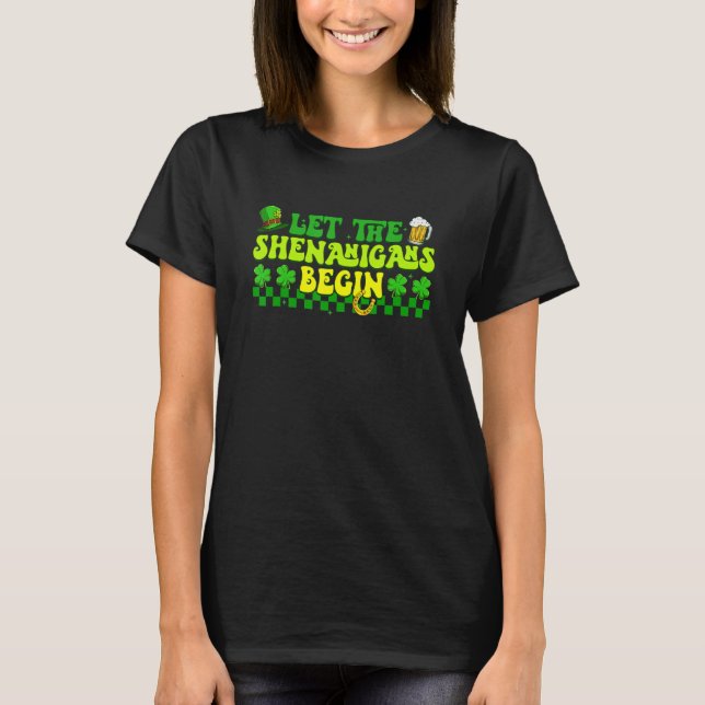 Retro Låt Påsken Börja Klöver St Patrick T Shirt (Framsida)