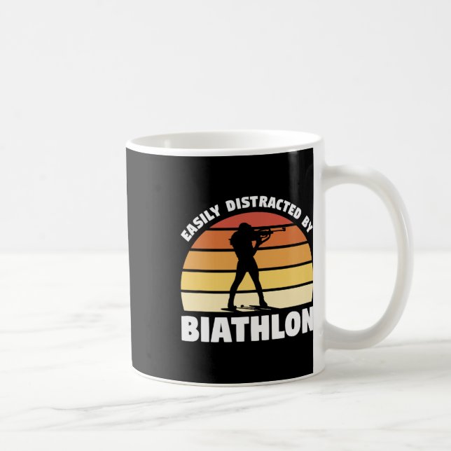 Retro lätt distraherat av Biathlon Biathlete Kaffemugg (Höger)