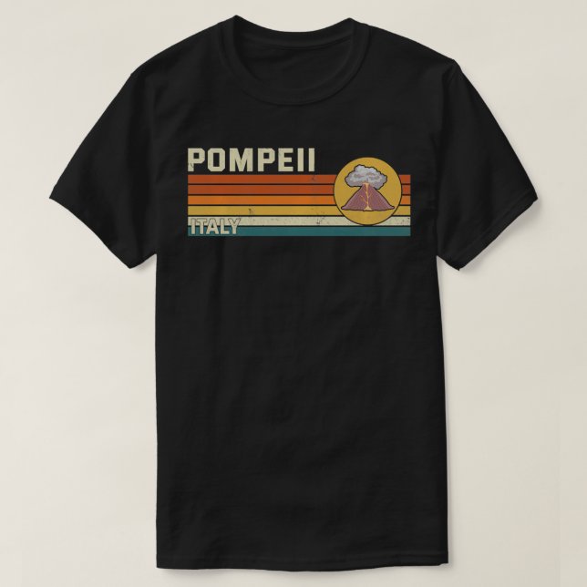 Retro Lava-mästerskapet Pompeii Italien Parkour Fr T Shirt (Design framsida)