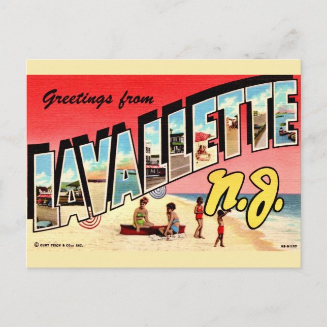Retro Lavallette NJ Vykort (Framsida)