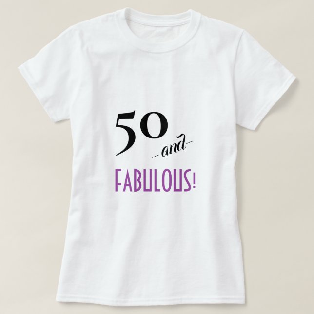 Retro lavendel 50 och SAGOLIKT! 50th Födelsedag T Shirt (Design framsida)