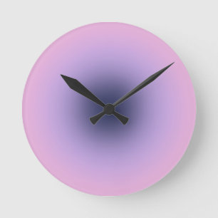Retro Lavender Lila-övertoning Rund Klocka