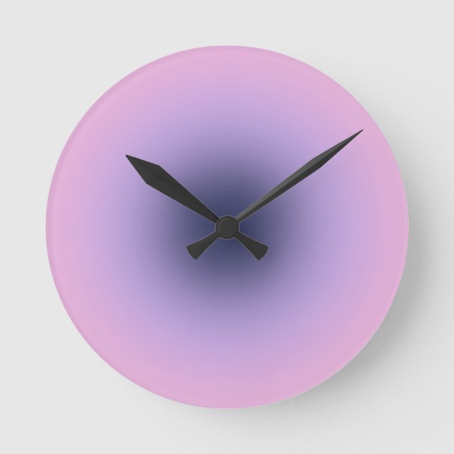 Retro Lavender Lila-övertoning Rund Klocka (Framsida)