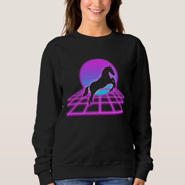 Retro Leaping Horse girl horse  horse owner T Shirt (Framsida)