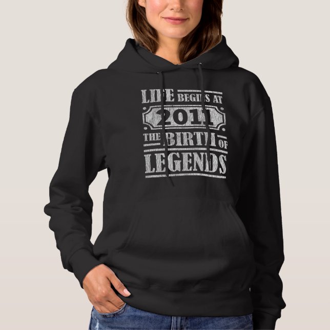 Retro Legend Född 2011 Vintage Födelsedagspresent T Shirt (Framsida)