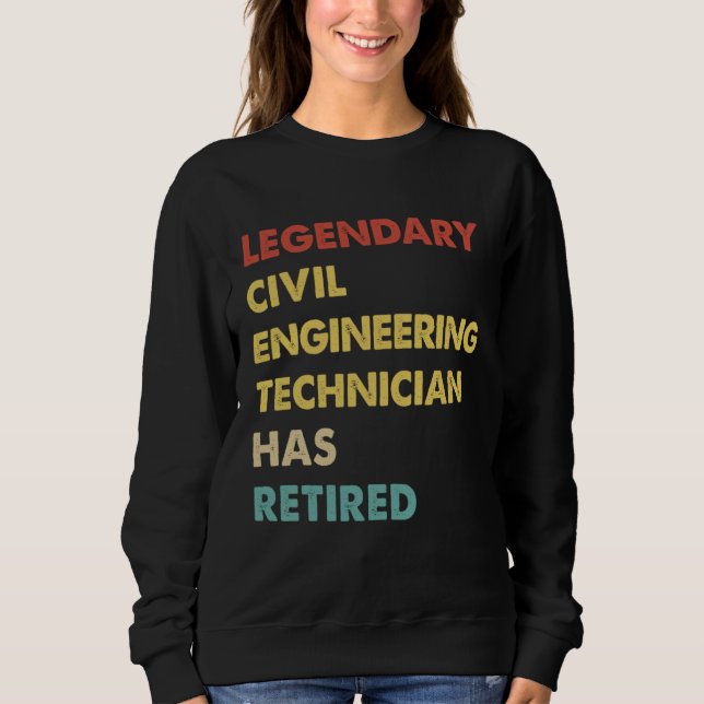 Retro Legendary Civil Engineering Technician Has R T Shirt (Framsida)