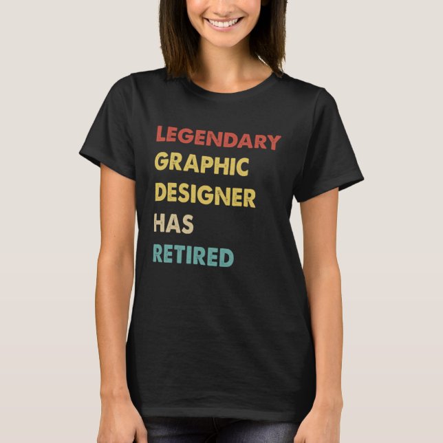 Retro Legendary Graphic Designer har dragit sig ur T Shirt (Framsida)