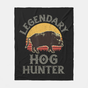 Retro Legendary Hog Hunter Vintage Gris Hog Boar H Fleecefilt