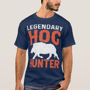 Retro Legendary Hog Hunter Vintage Gris Hog Boar H T Shirt