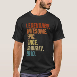 Retro Legendary sedan januari 2010 T Shirt 10 år